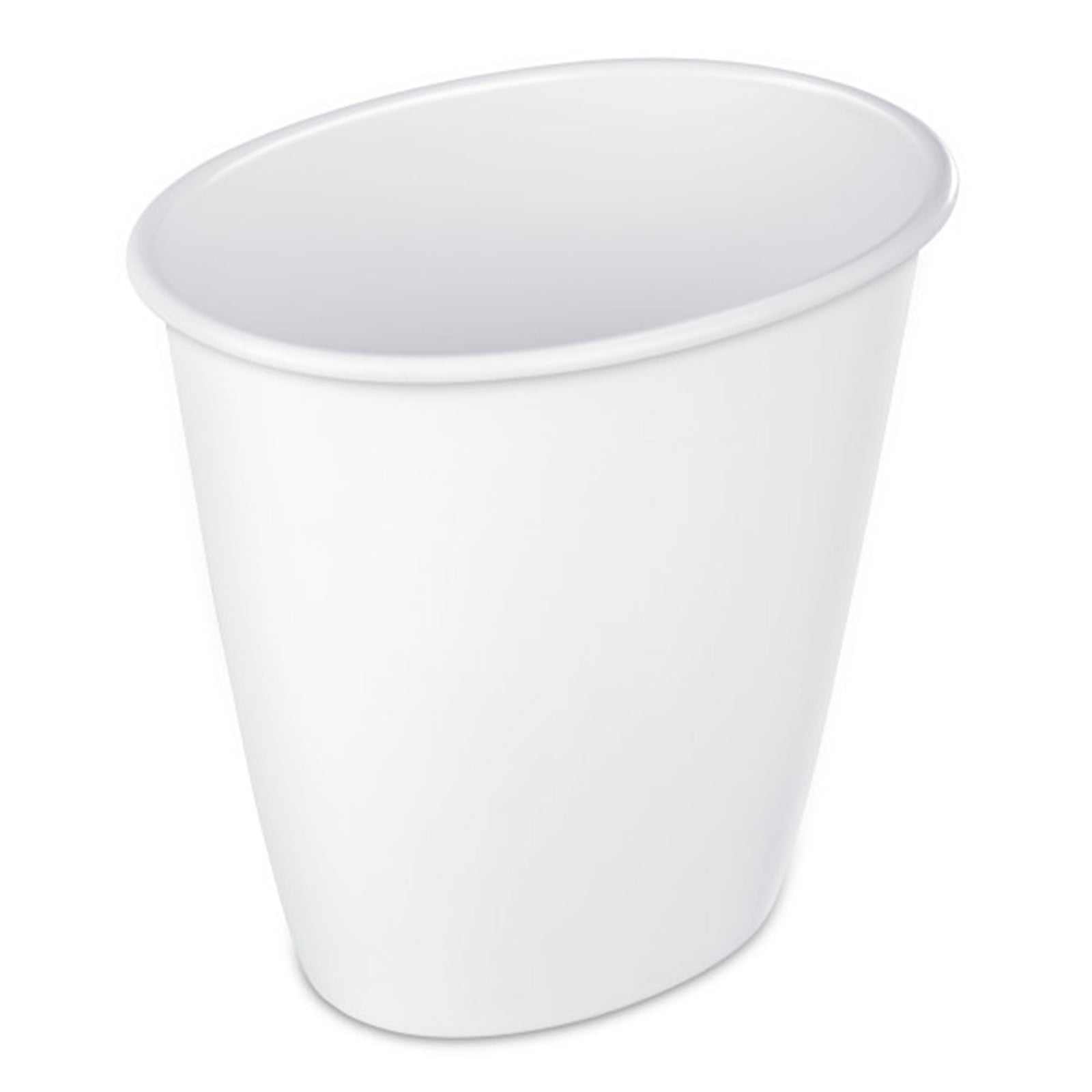 Sterilite Petite 1.5-Gallon Home Oval Vanity Trash Wastebasket, White (12 Pack) - VMInnovations