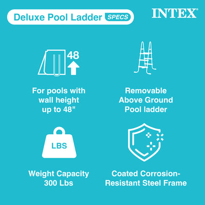 Intex Deluxe Pool Ladder with Removable Steps for 48 Inch Depth Pools(For Parts) - VMInnovations
