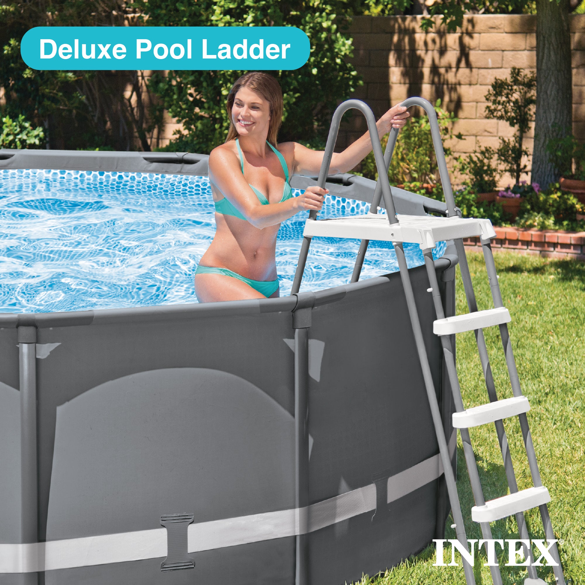 Intex Deluxe Pool Ladder with Removable Steps for 48 Inch Depth Pools(For Parts) - VMInnovations