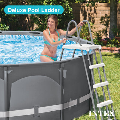 Intex Deluxe Pool Ladder with Removable Steps for 48 Inch Depth Pools (Open Box)