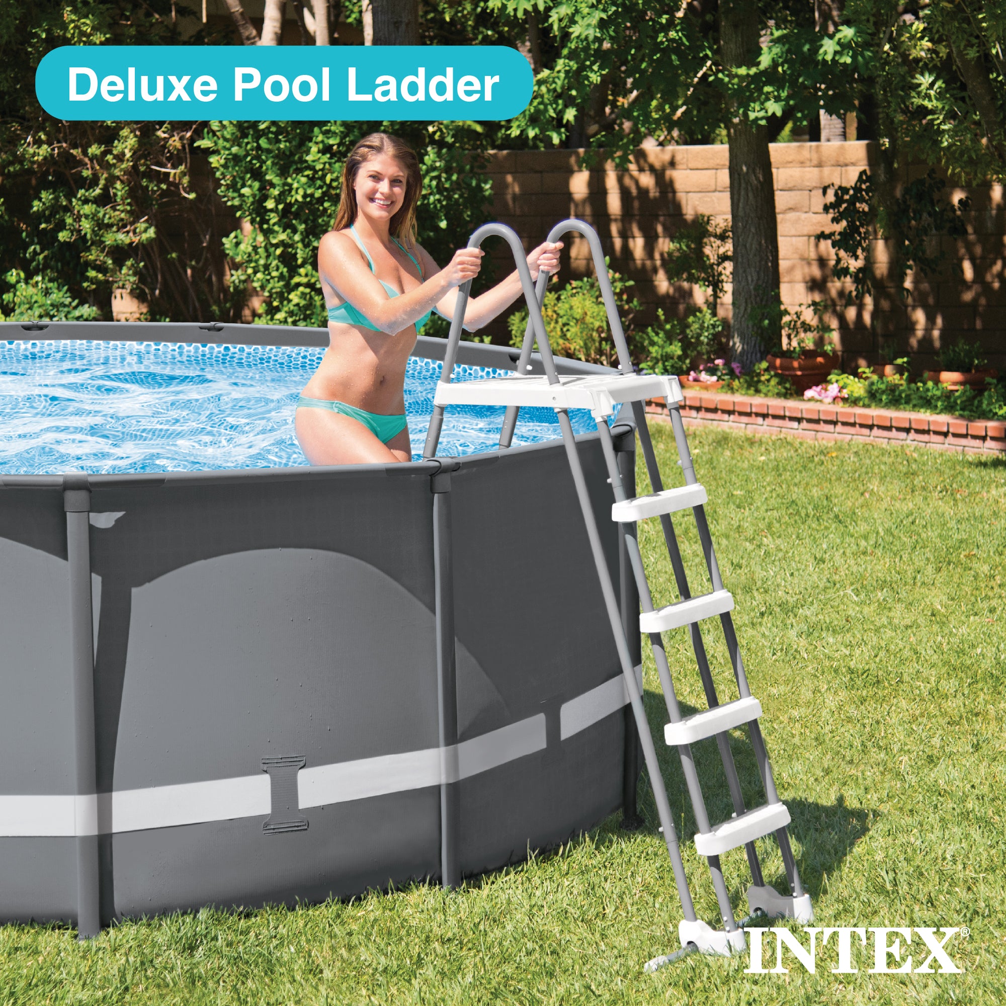 Intex Deluxe Pool Ladder with Removable Steps for 52 Inch Depth Pools(For Parts) - VMInnovations