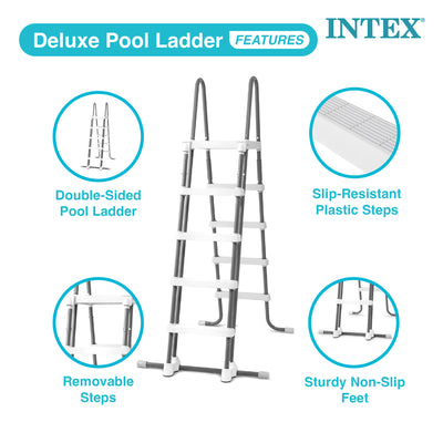 Intex Deluxe Pool Ladder with Removable Steps for 52 Inch Depth Pools(For Parts) - VMInnovations