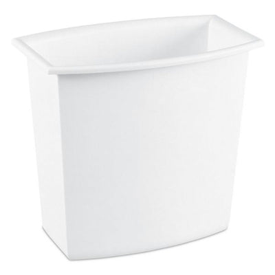 Sterilite 2-Gallon Rectangular Vanity Wastebasket, Black/White  (12 Pack)
