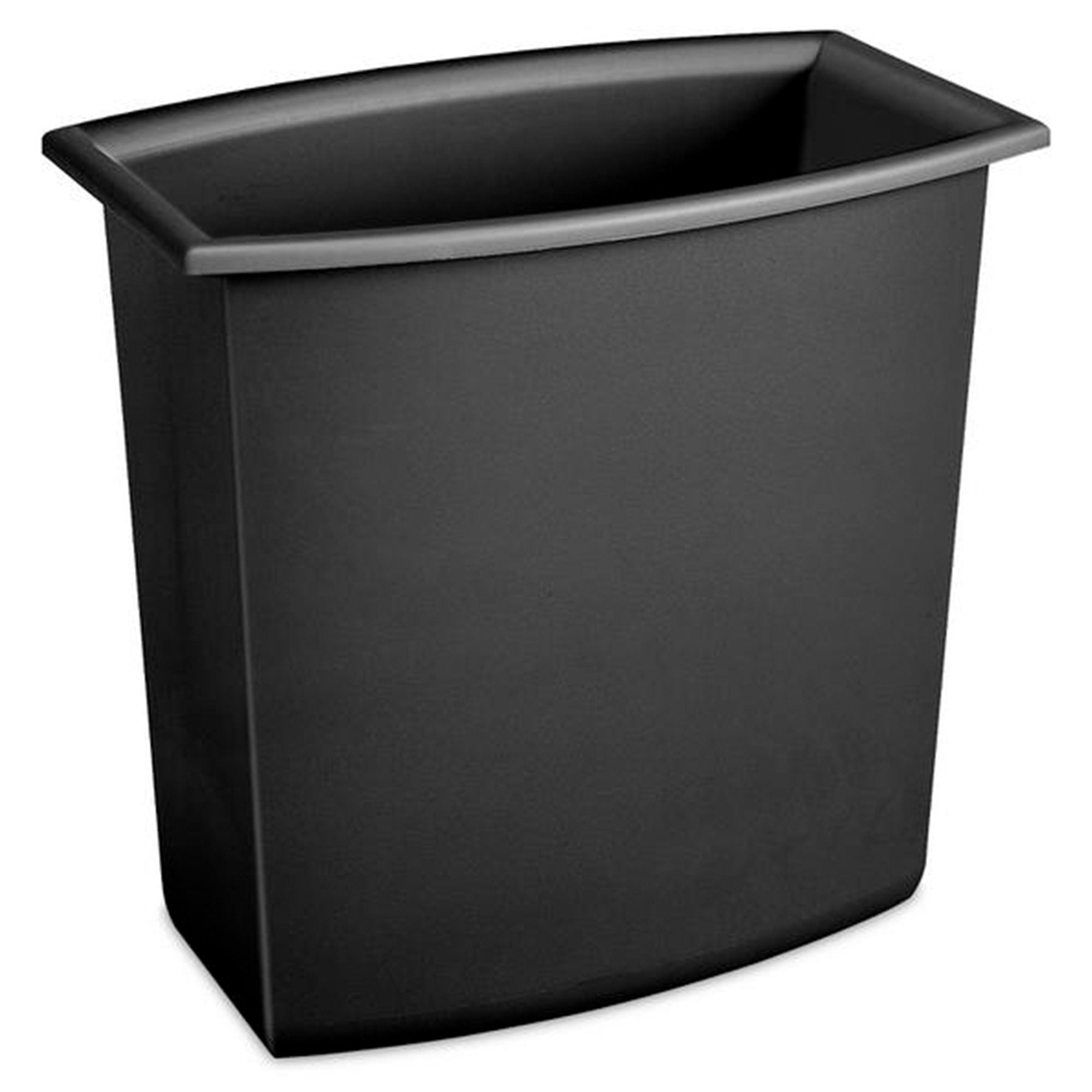 Sterilite 2-Gallon Rectangular Vanity Wastebasket, Black/White  (12 Pack)
