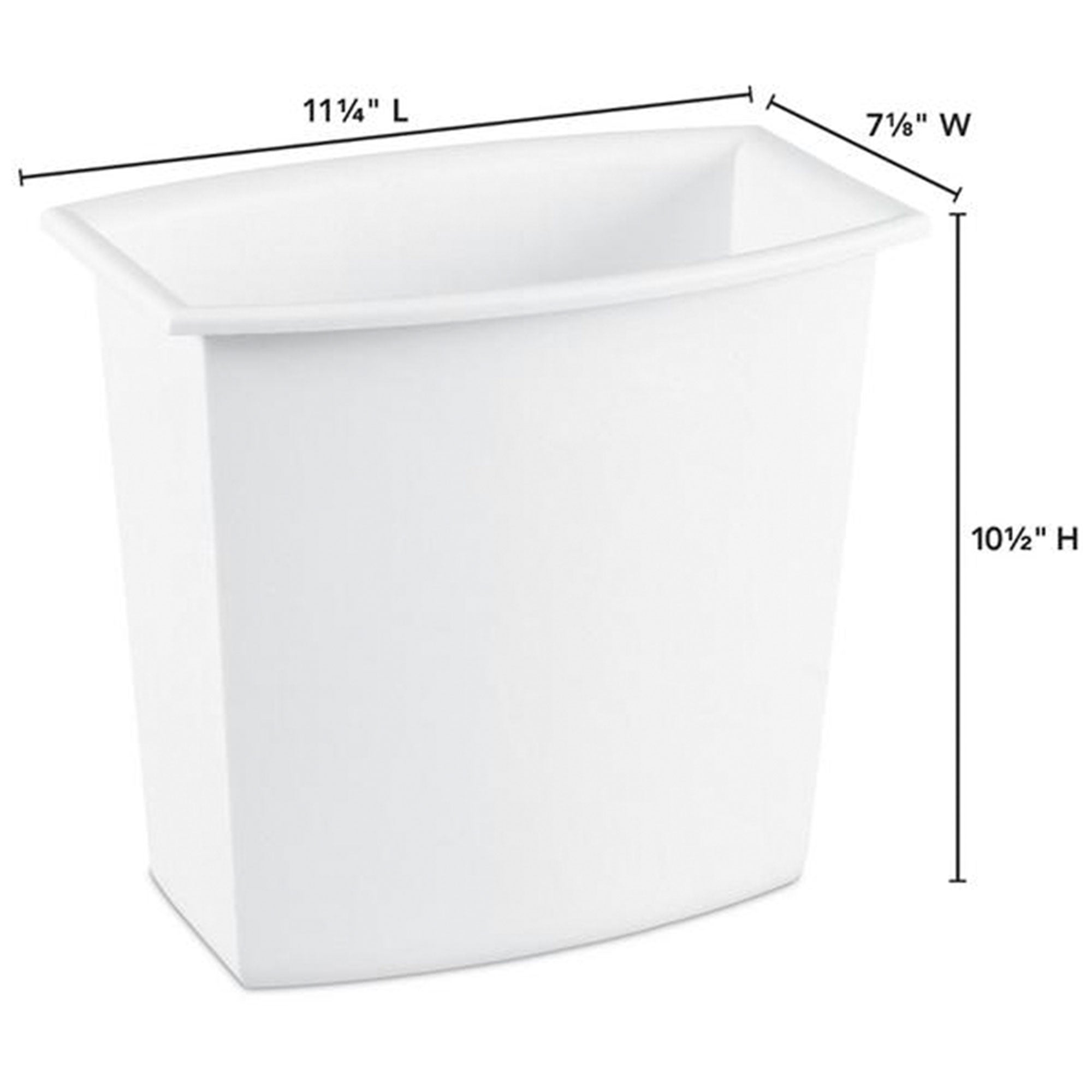 Sterilite 2-Gallon Rectangular Vanity Wastebasket, Black/White  (12 Pack)