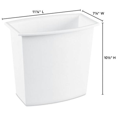 Sterilite 2-Gallon Rectangular Vanity Wastebasket, Black/White  (12 Pack)