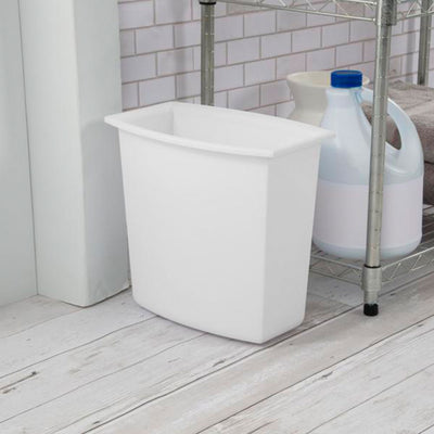 Sterilite 2-Gallon Rectangular Vanity Wastebasket, Black/White  (12 Pack)
