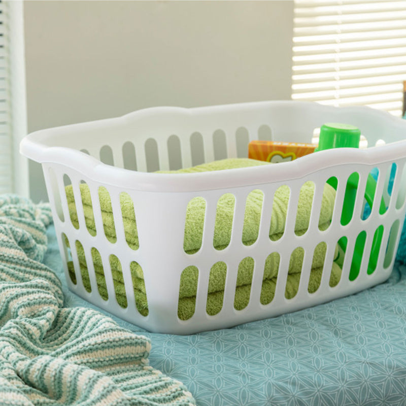 Sterilite Plastic Laundry Basket, 1.5 Bushel Clothes Hamper, White (24 Pack)