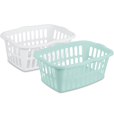 Sterilite 1.5 Bushel Plastic Clothes Laundry Basket Bin, Assorted (24 Pack)