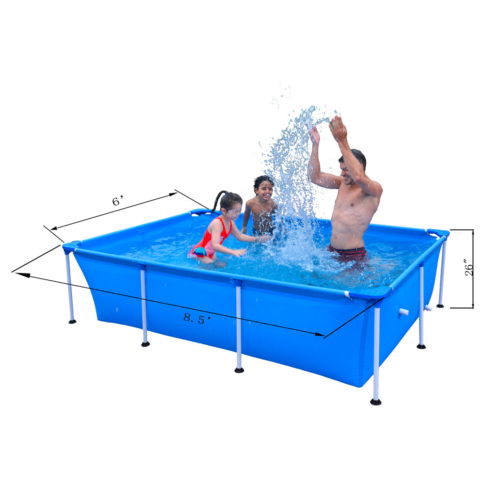 JLeisure 17818 Above Ground Rectangular Steel Frame Pool, 8.5 x 6 Ft (Open Box)