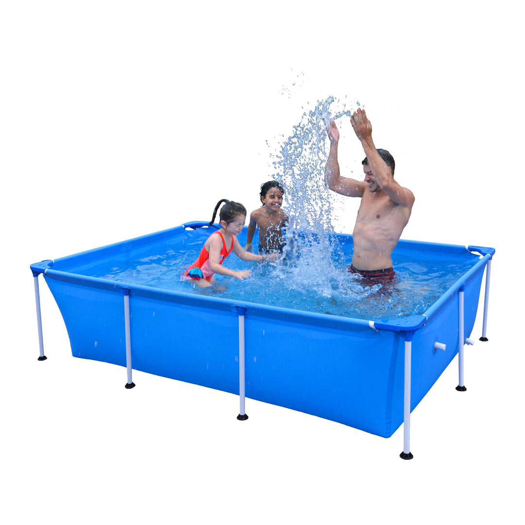 JLeisure 17818 Above Ground Rectangular Steel Frame Pool, 8.5 x 6 Ft (Open Box)