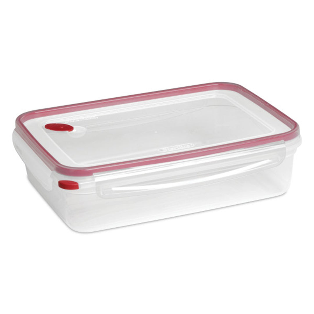 Sterilite Ultra Seal 16 Cup Rectangular Food Storage Containers, Red (4 Pack)