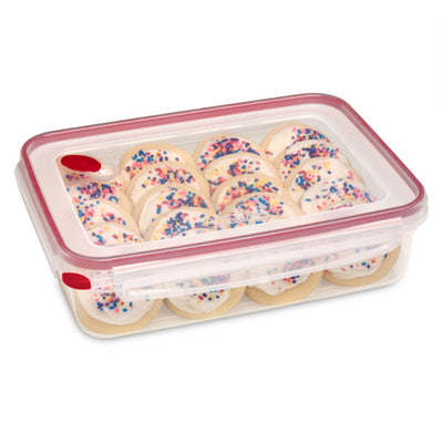 Sterilite 03426604 16 Cup Rectangle UltraSeal Food Storage Container, Red 12 Ct - VMInnovations