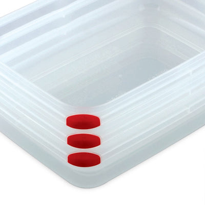 Sterilite 03426604 16 Cup Rectangle UltraSeal Food Storage Container, Red 12 Ct