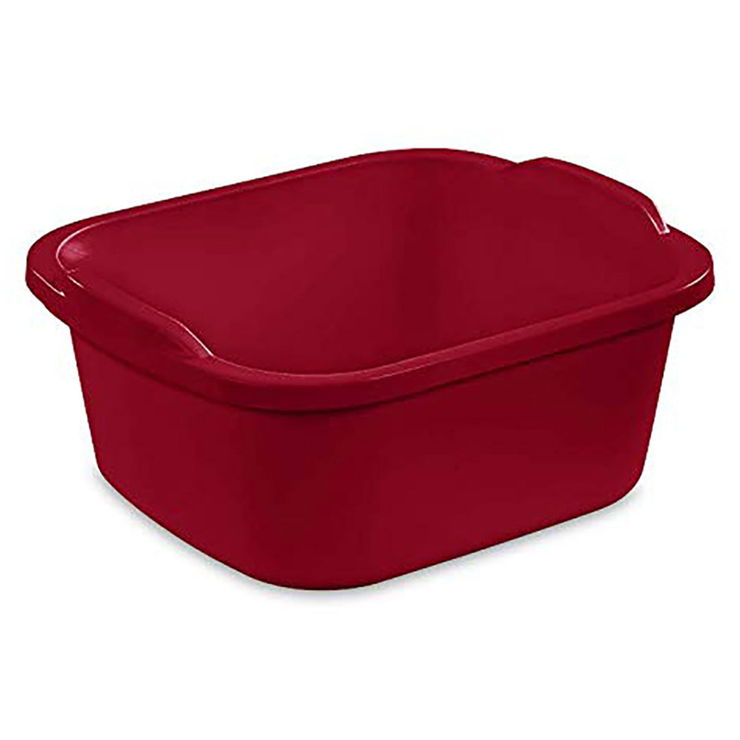 Sterilite Large Multi-Function Home 12-Qt Sink Dish Washing Pan, Red (8 Pack)