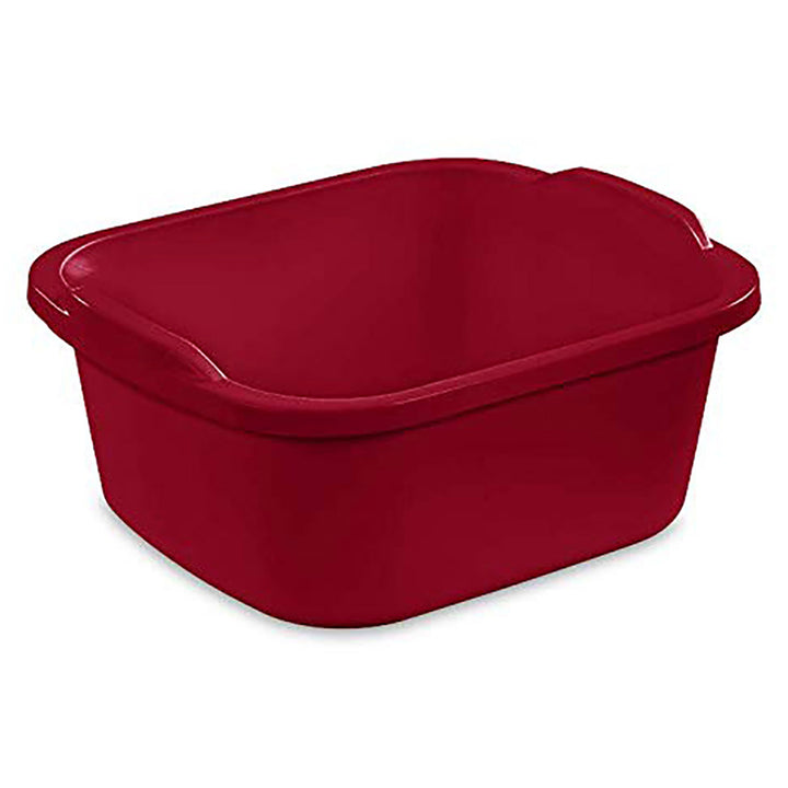 Sterilite Large Multi Function Home 12 Qt Sink Dish Washing Pan, Red (16 Pack)