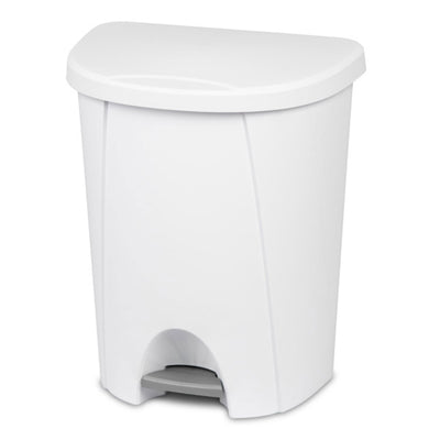 Sterilite 6.6 Gallon/25 Liter Portable Home StepOn Wastebasket, White (4 Pack)