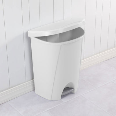 Sterilite 6.6 Gallon/25 Liter Portable Home StepOn Wastebasket, White (4 Pack)