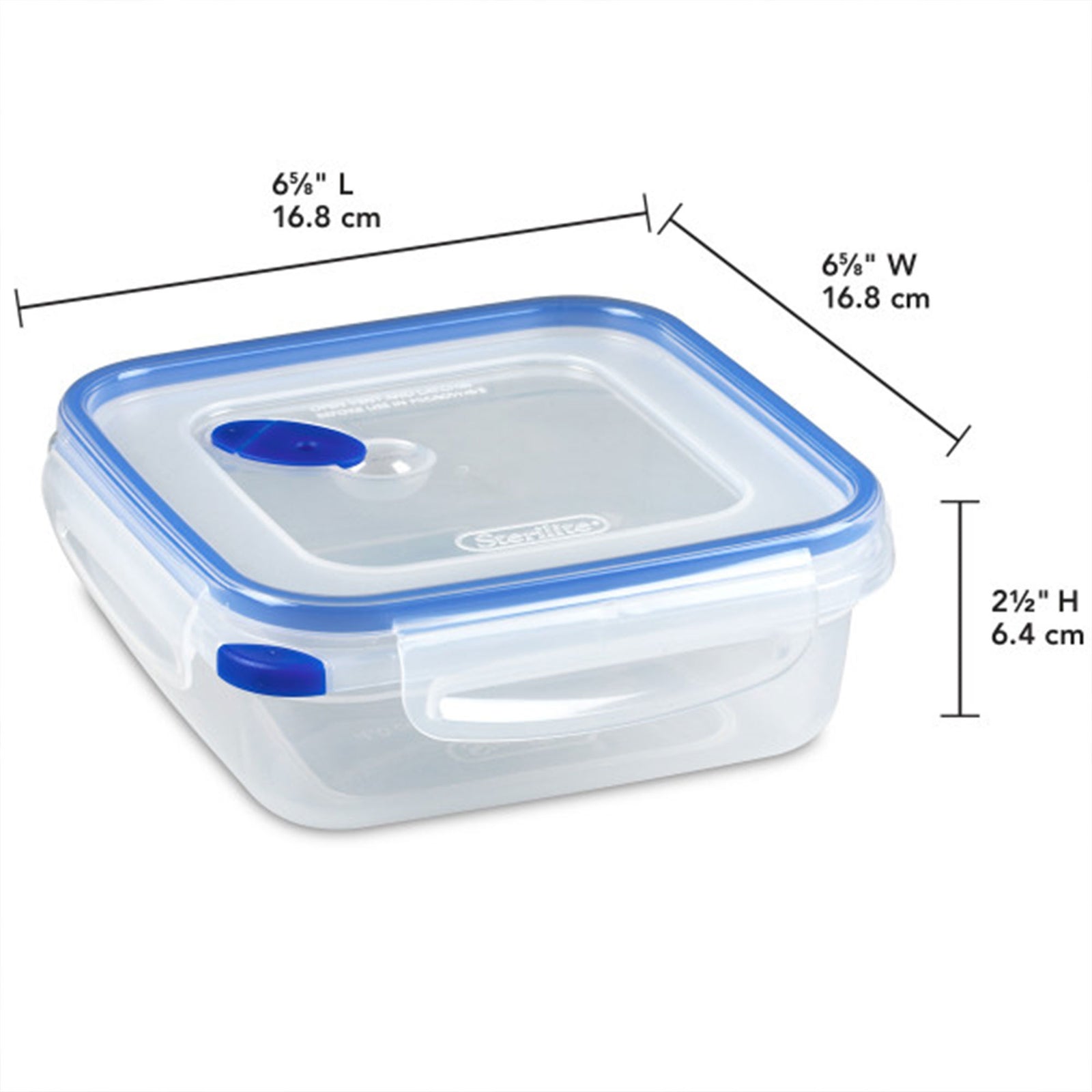 Sterilite 4.0 Cup Square Ultra-Seal Food Storage Container, Blue (6 Pack) - VMInnovations