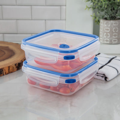 Sterilite 4.0 Cup Square Ultra-Seal Food Storage Container, Blue (6 Pack) - VMInnovations