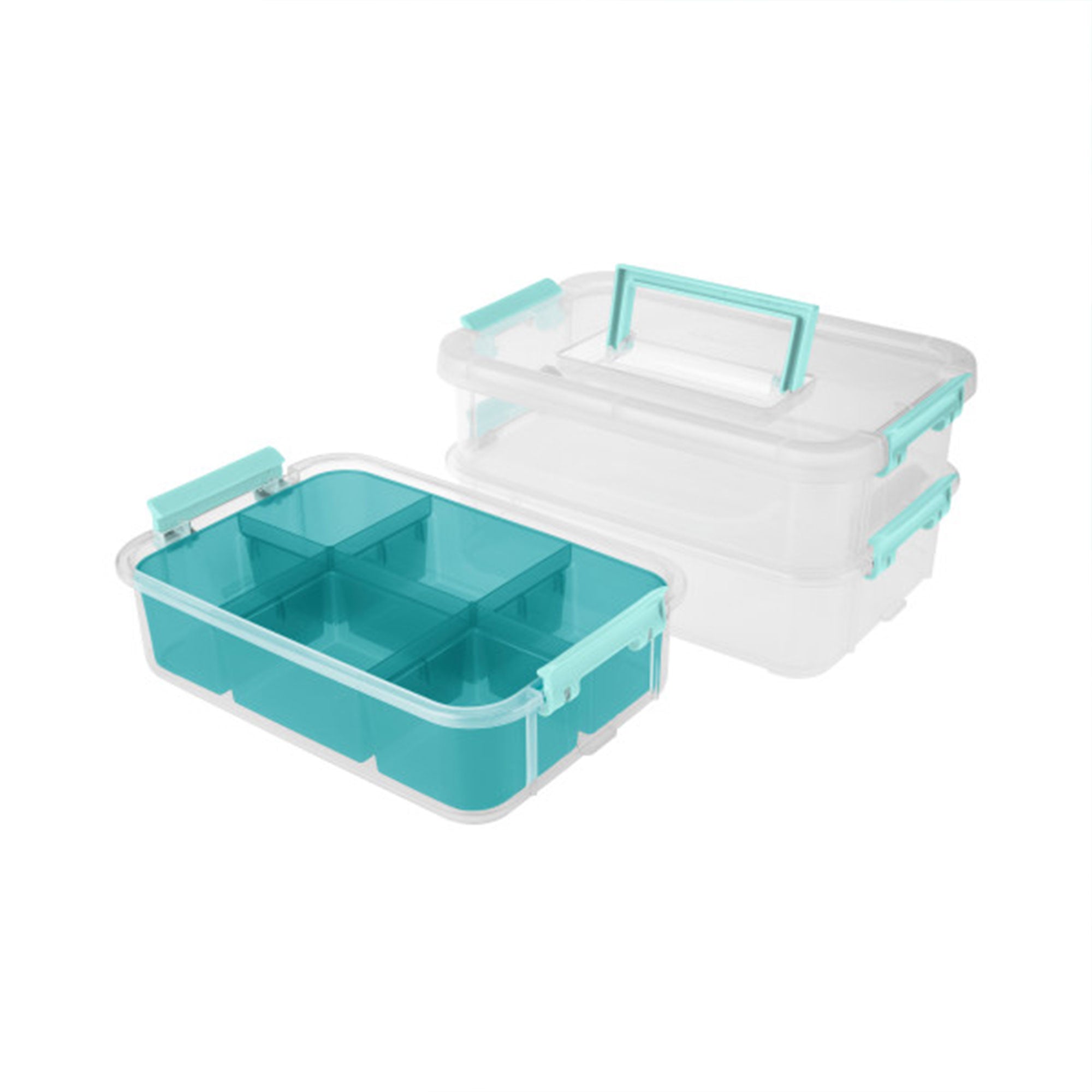 Sterilite Convenient Home 3-Tiered Stack Carry Storage Box, Clear (6 Pack) - VMInnovations