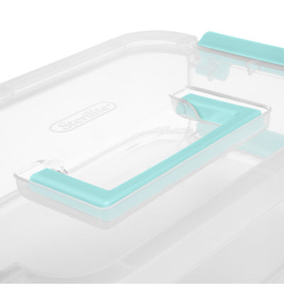 Sterilite Convenient Home 3-Tiered Stacking Carry Storage Box, Clear (24 Pack) - VMInnovations