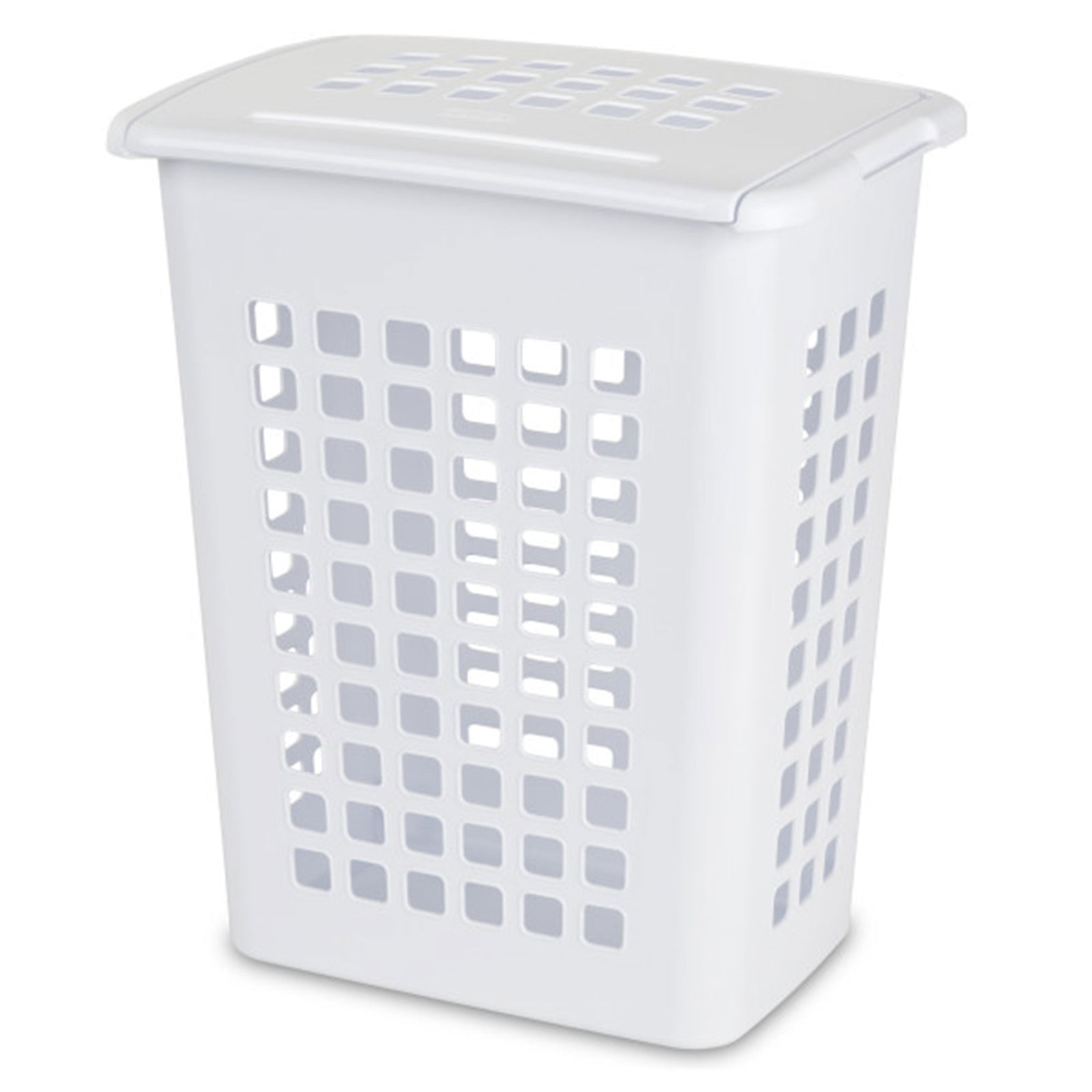 Sterilite Rectangular LiftTop Plastic Laundry Hamper Basket Bin w/ Lid (8 Pack) - VMInnovations