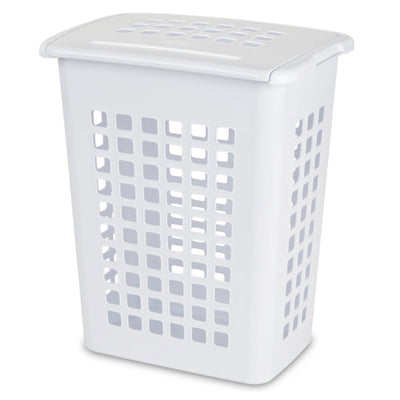 Sterilite Rectangular LiftTop Plastic Laundry Hamper Basket Bin w/ Lid (12 Pack)