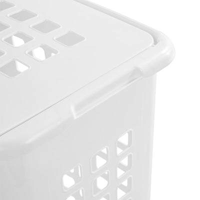 Sterilite Rectangular LiftTop Plastic Laundry Hamper Basket Bin w/ Lid (12 Pack)