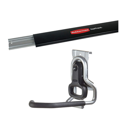 Rubbermaid FastTrack Steel Horizontal Wall Rail & Vertical Hanging Wall Hook - VMInnovations