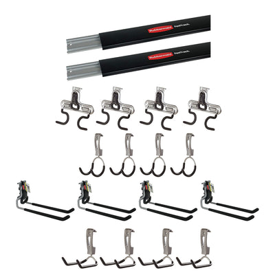 Rubbermaid 1784415 Fast Track 48 Inch Steel Horizontal Wall Mounted Storage Rail