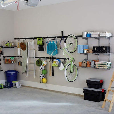 Rubbermaid Vertical FastTrack Hanging Wall Mount Bike Hook Garage Organizer