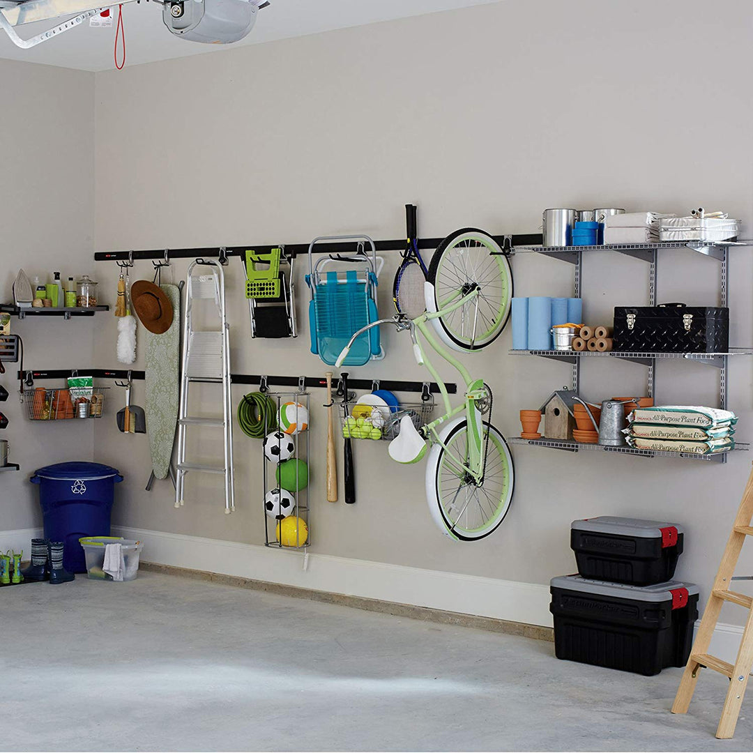 Rubbermaid FastTrack Garage Storage Vertical Hanger Wall Hook Bike Rack (4 Pack)