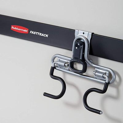 Rubbermaid FastTrack Wall S Hook 2 Handle Tool Storage Organizer Rack (2 Pack)
