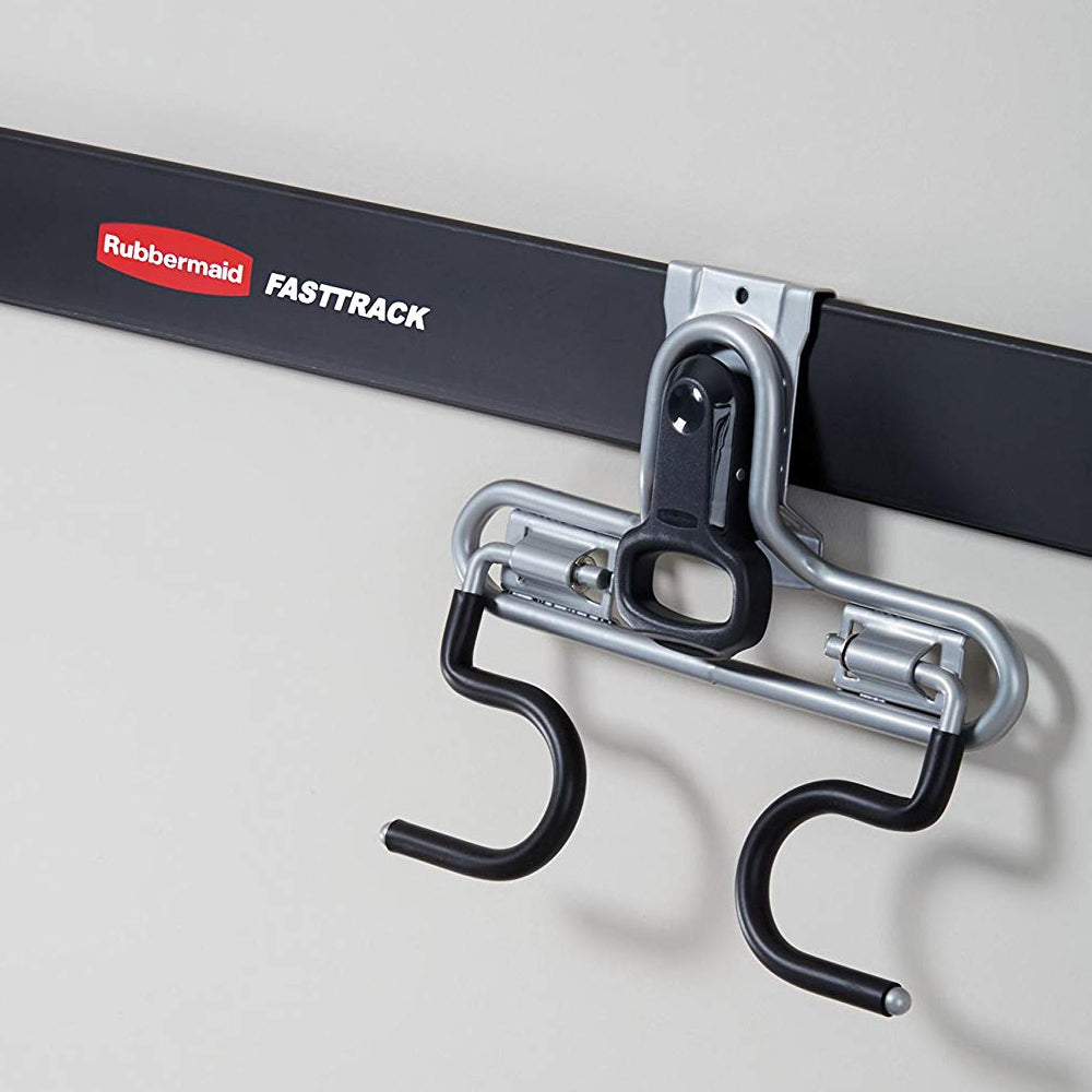 Rubbermaid FastTrack Wall S Hook 2 Handle Tool Storage Organizer Rack (2 Pack)
