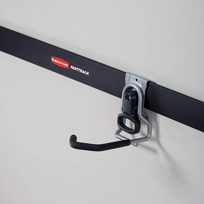 Rubbermaid Vertical FastTrack Hanging Wall Mount Hook Garage Organizer  (2 Pack) - VMInnovations