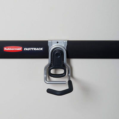 Rubbermaid Vertical FastTrack Hanging Wall Mount Hook Garage Organizer (12 Pack) - VMInnovations