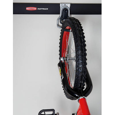 Rubbermaid Vertical FastTrack Hanging Wall Mount Bike Hook Garage Organizer