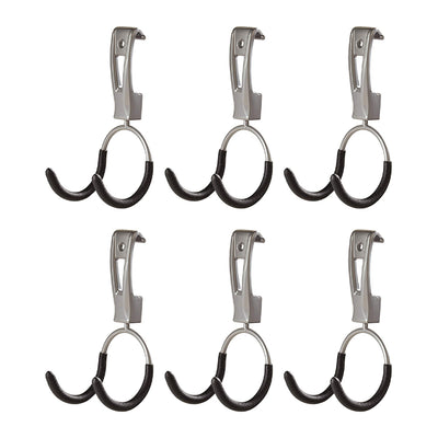 Rubbermaid Universal Metallic FastTrack Hanging Garage Hook Organizers  (6 Pack) - VMInnovations