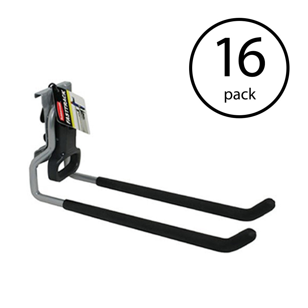 Rubbermaid Fast Track Wall Mounted Garage Storage Utility Multi Hook (16 Pack) - VMInnovations
