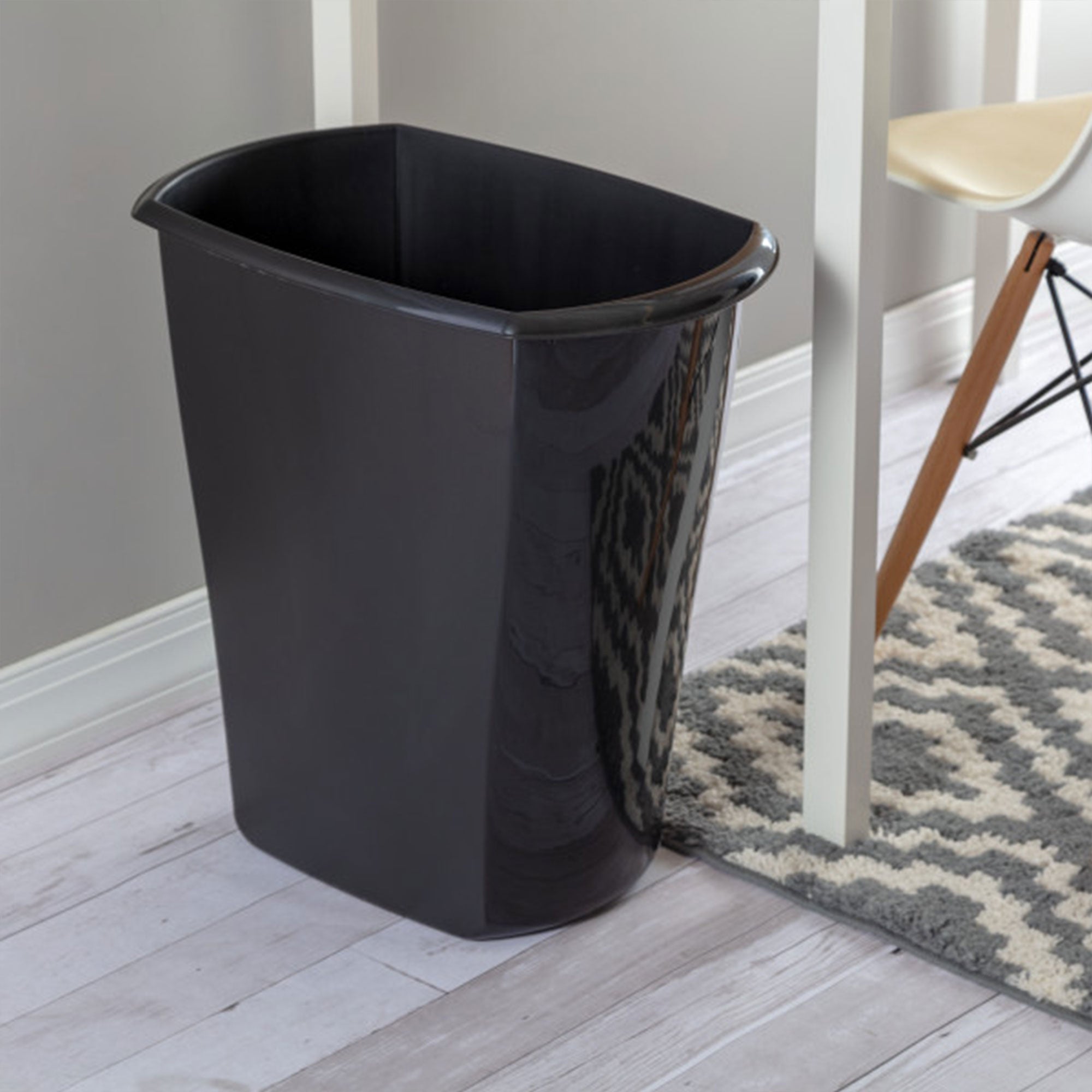 Sterilite 10539006 10 Gallon Ultra Plastic Wastebasket Trash Can, Black (6 Pack) - VMInnovations