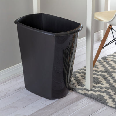 Sterilite 10539006 10 Gallon Ultra Plastic Wastebasket Trash Can, Black (6 Pack) - VMInnovations