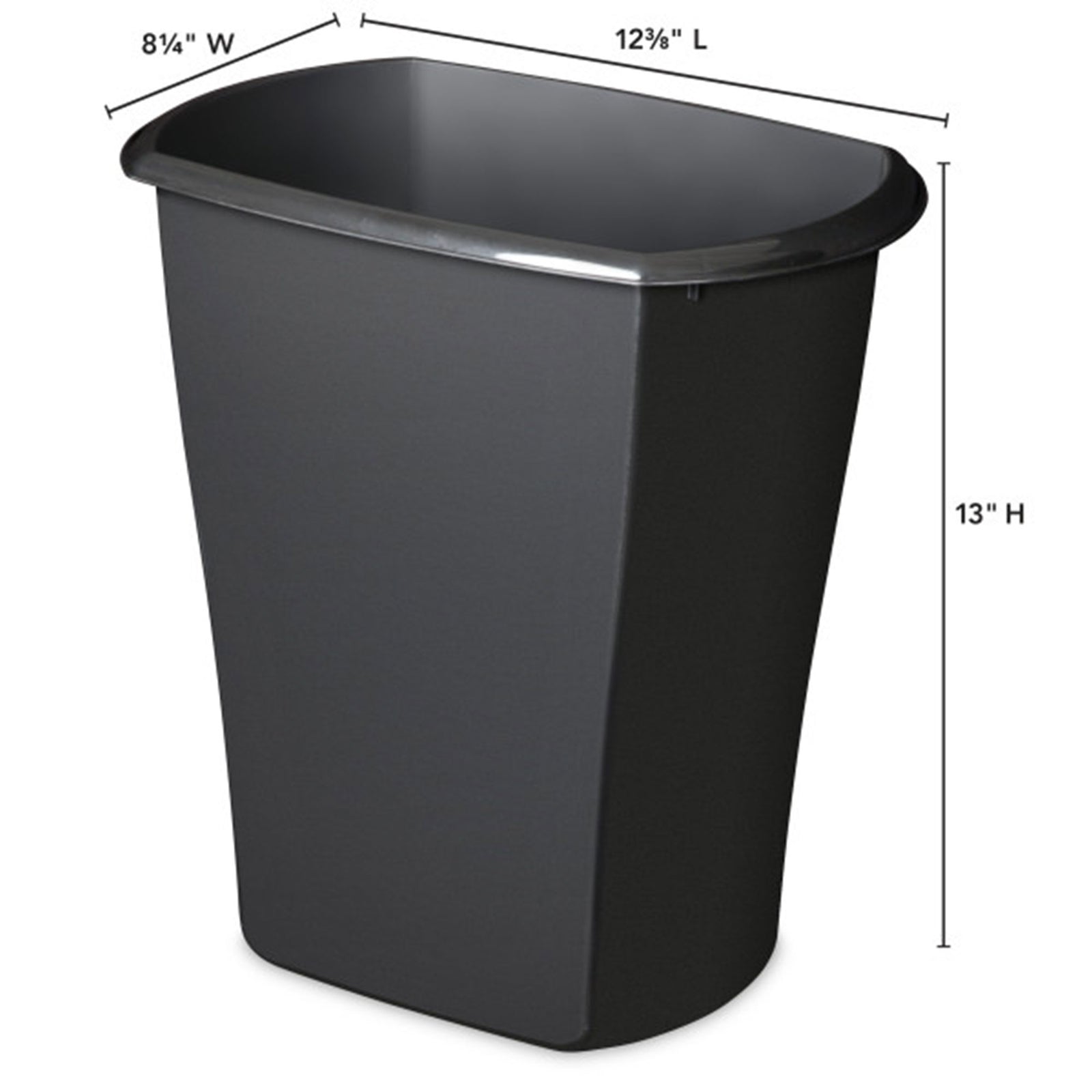 Sterilite 10519006 3 Gallon Ultra Plastic Wastebasket Trash Can, Black (6 Pack) - VMInnovations