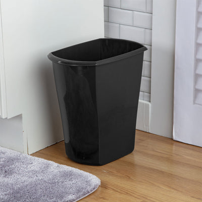 Sterilite 10519006 3 Gallon Ultra Plastic Wastebasket Trash Can, Black (6 Pack)