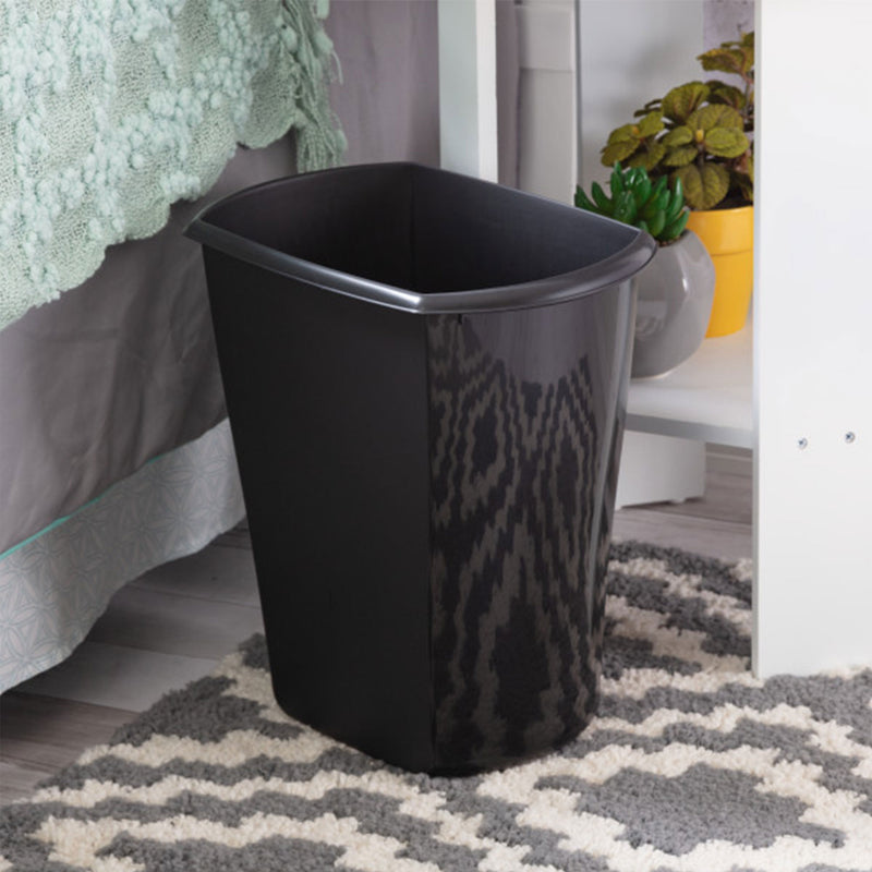 Sterilite 10519006 3 Gallon Ultra Plastic Wastebasket Trash Can, Black (6 Pack)