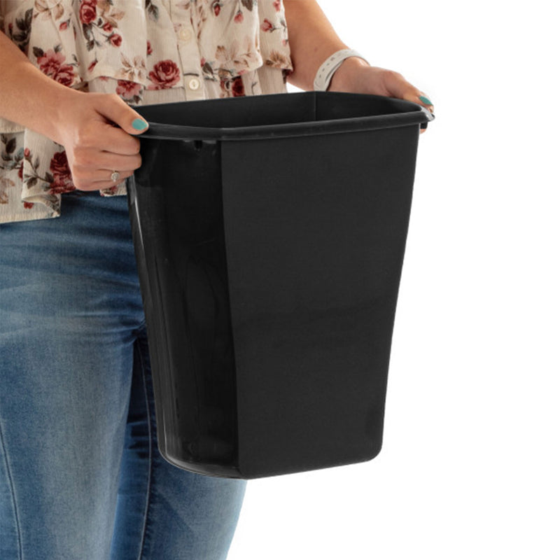 Sterilite 10519006 3 Gallon Ultra Plastic Wastebasket Trash Can, Black (6 Pack)