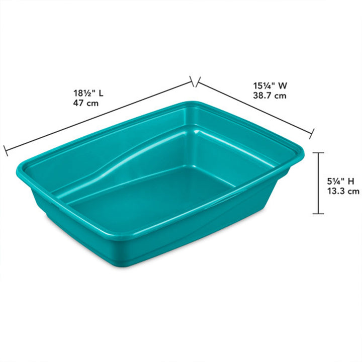 Sterilite 13033W06 Lg Frame Cat Litter Pan with Low Entrance, Sea Going (6 Pack)