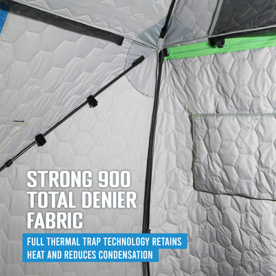 CLAM Portable 9 Ft 5 Person Ice Thermal Hub Shelter w/Dimmable Light (Open Box) - VMInnovations
