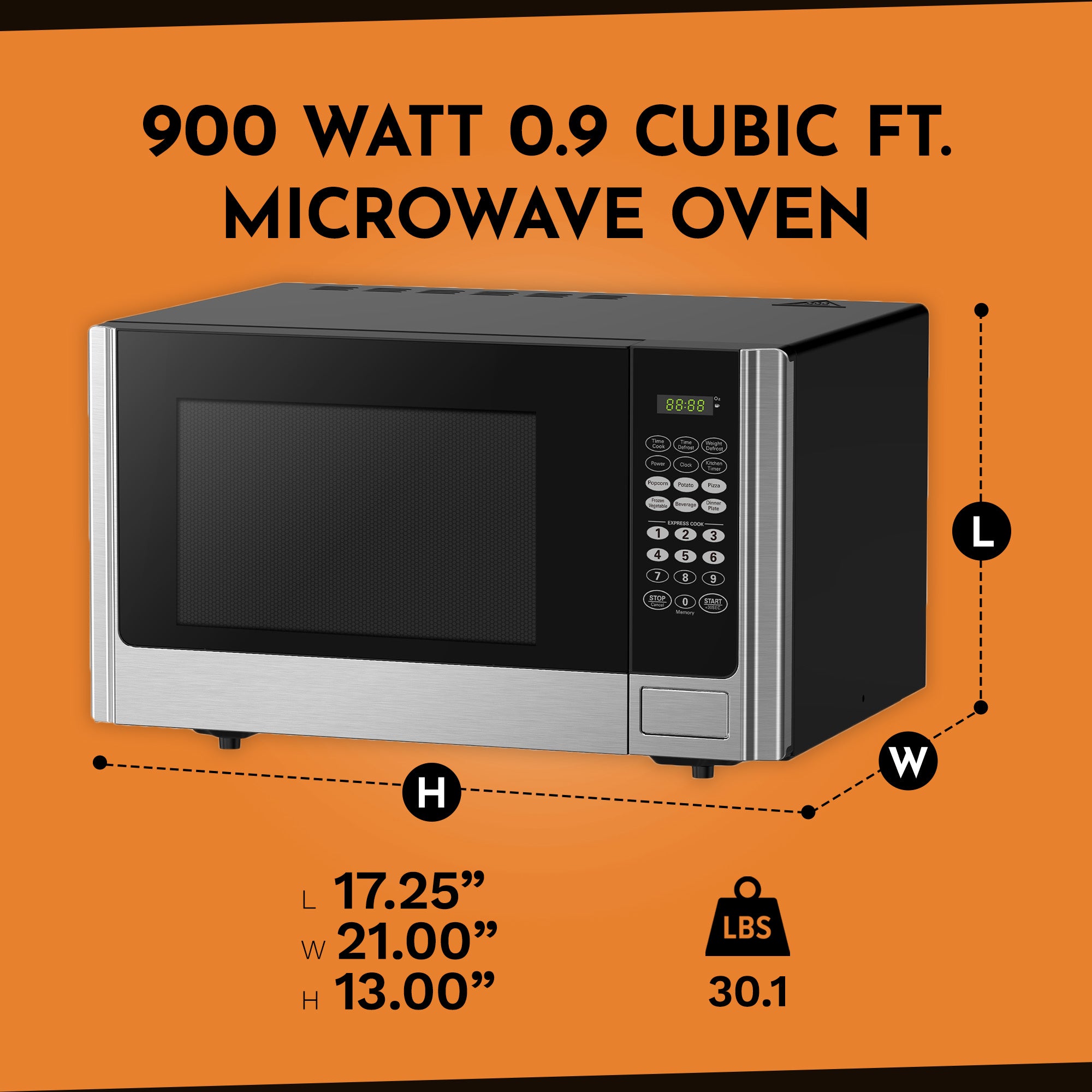 Black and Decker 900 Watt 0.9 Cubic Feet Counter Microwave Oven (Open Box) - VMInnovations