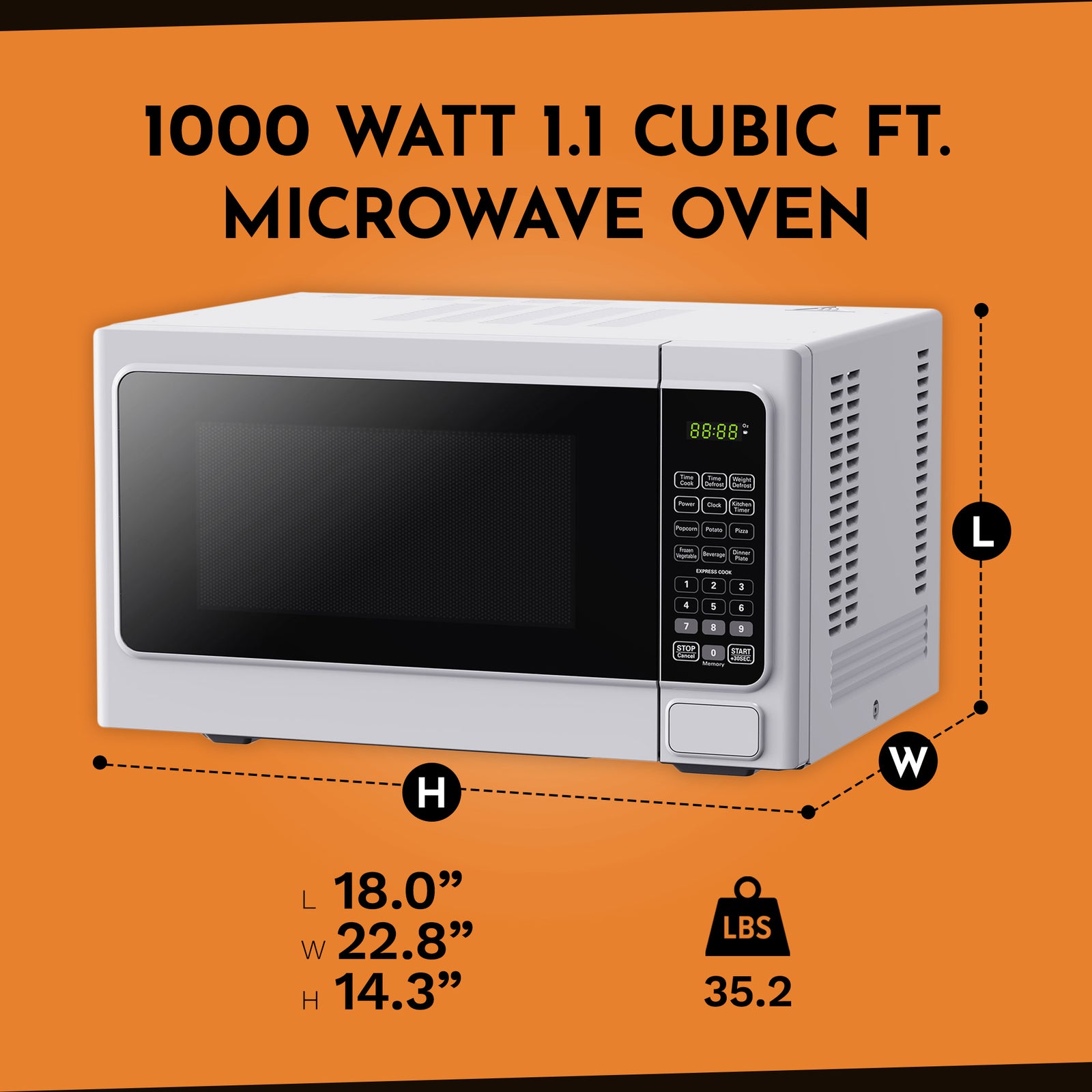 Black+Decker 1000 Watt 1.1 Cubic Feet Countertop Table Microwave Oven (Used) - VMInnovations